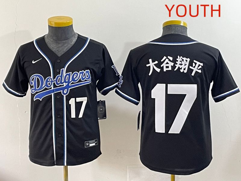 Youth 2025 Los Angeles Dodgers 17 Ohtani Black Three generations Fashion Nike MLB Jersey style 15